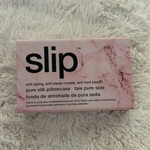 Pink and white marble Slip silk pillowcase